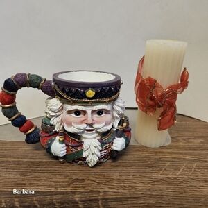 Vintage 1997 Joelson Inc Ceramic/Resin  Nutcracker Mug Candleholder
